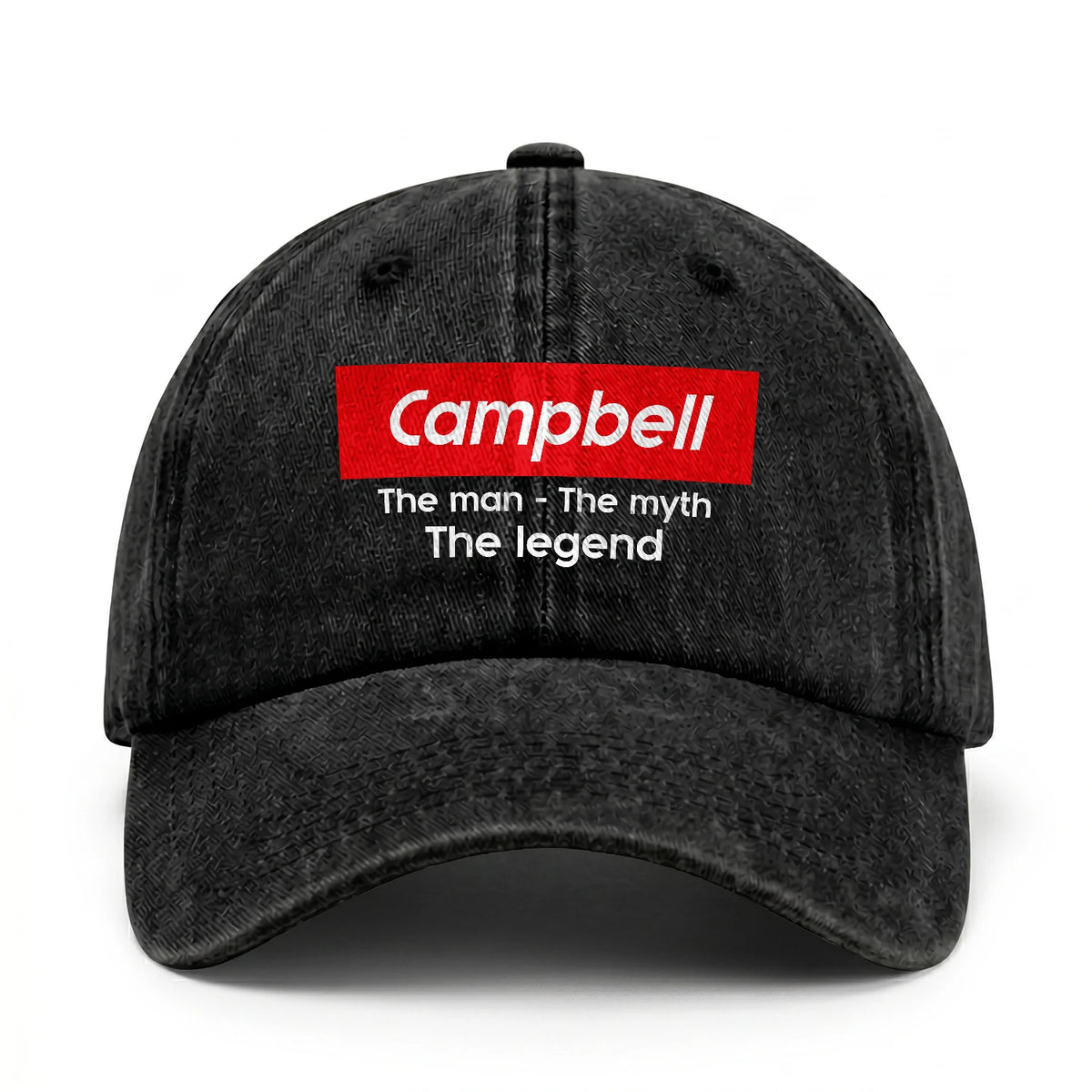 Your Name The Man The Myth The Legend Red Logo Washed Cap CAMPBELL 13K1 C130PF