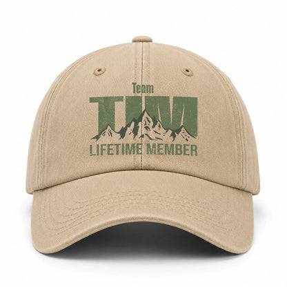 Team Your Name Lifetime Member Mountain Cap TIM 13K1 C58PF