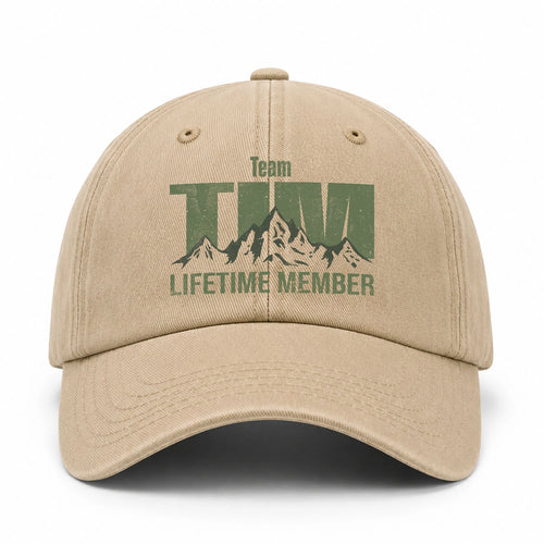 Team Your Name Lifetime Member Mountain Cap TIM 13K1 C58PF