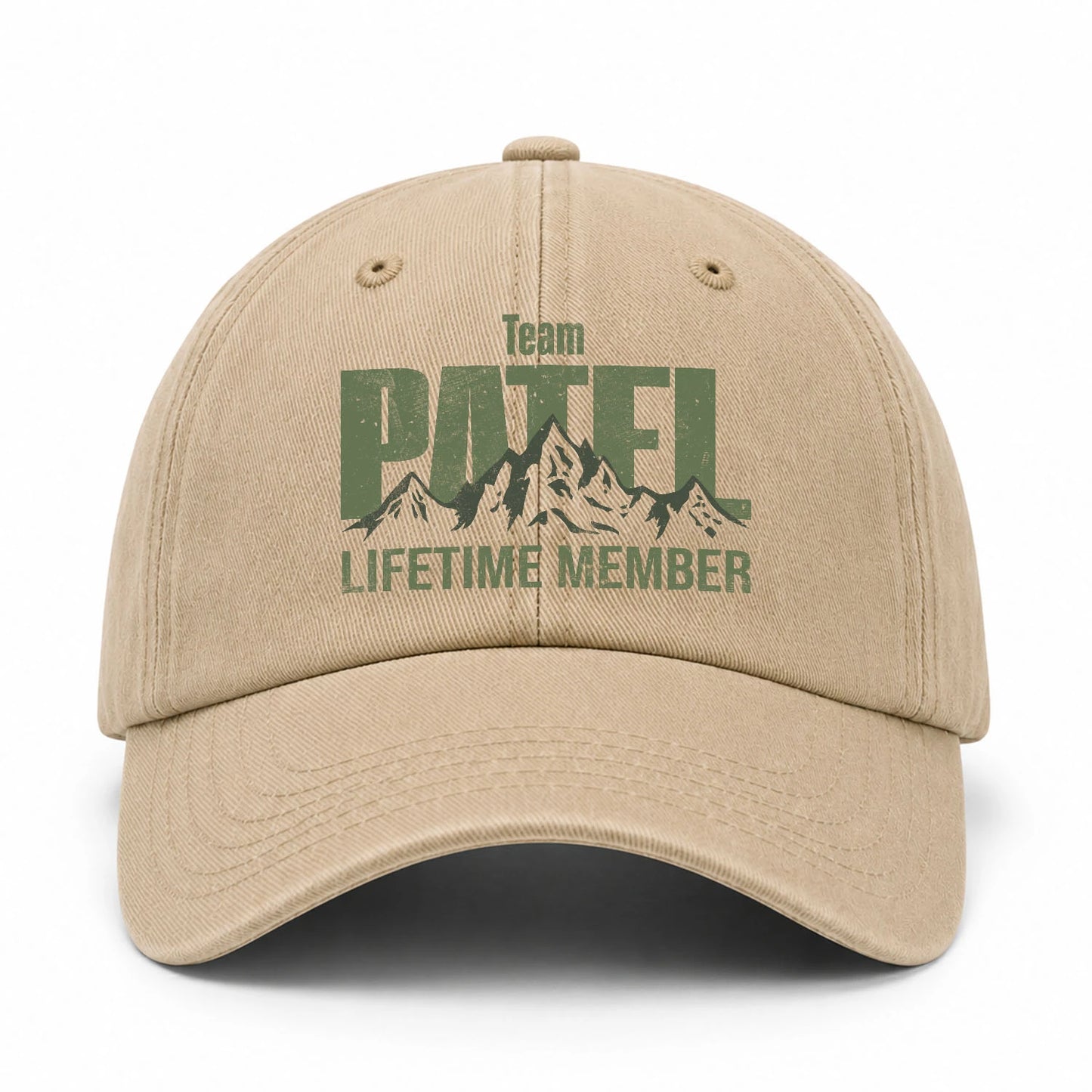 Team Your Name Lifetime Member Mountain Cap PATEL 13K1 C58PF