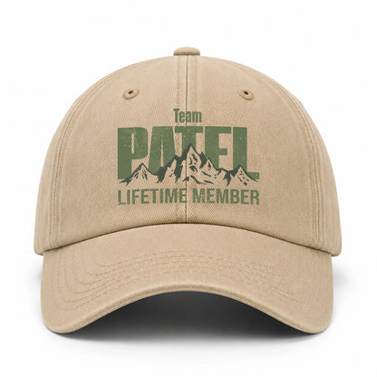 Team Your Name Lifetime Member Mountain Cap PATEL 13K1 C58PF