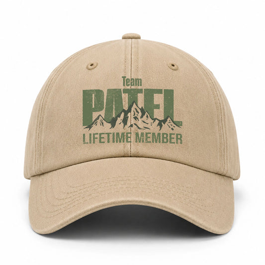 Team Your Name Lifetime Member Mountain Cap PATEL 13K1 C58PF