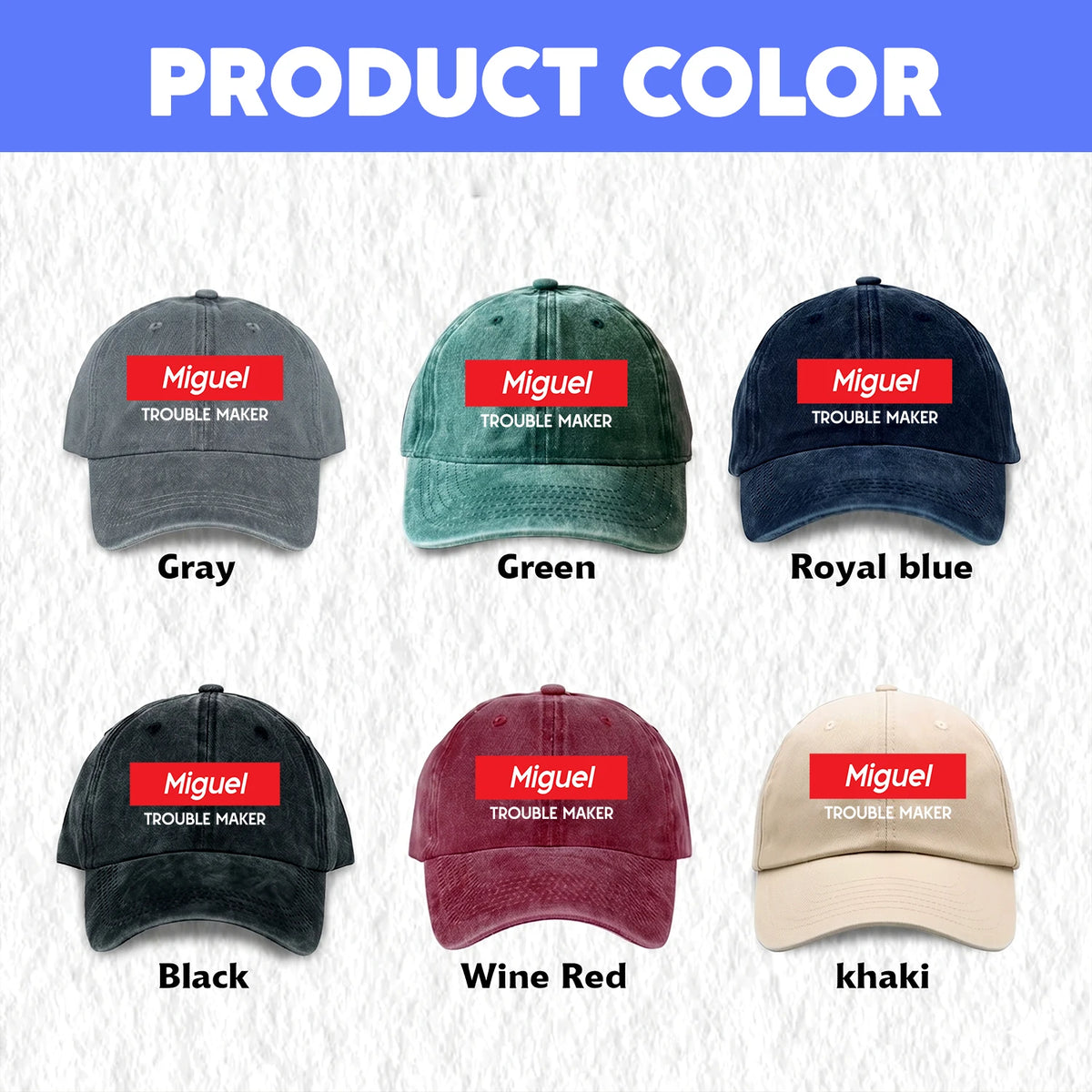 Trouble Maker Red Logo Washed Cap MIGUEL 13K1 C140PF