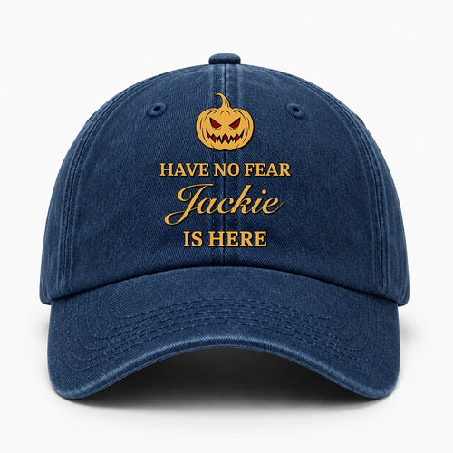 Have No Fear Your Name Is Here Jack O' Lantern Washed Cap JACKIE 13K1 C165PF