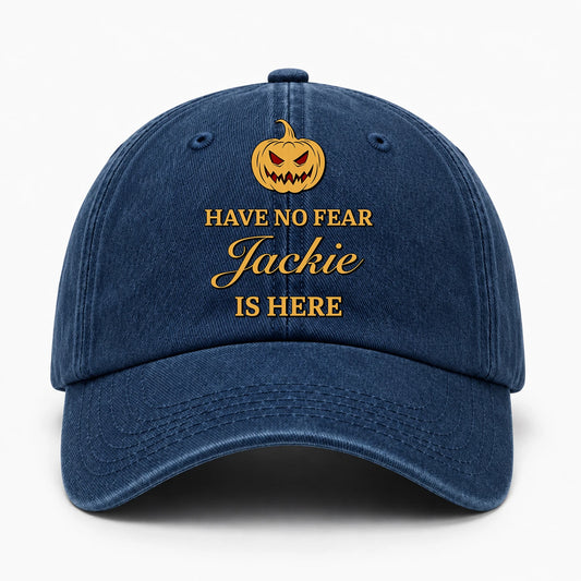 Have No Fear Your Name Is Here Jack O' Lantern Washed Cap JACKIE 13K1 C165PF