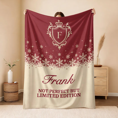 Not Perfect But Limited Edition Red Cream Christmas Fleece Blanket FRANK 13K1 BK34