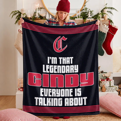 I'm That Legendary Name Dark Red Fleece Blanket CINDY 13K1 BK48