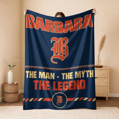 The Man The Myth The Legend Retro Fleece Blanket BARBARA 13K1 BK53