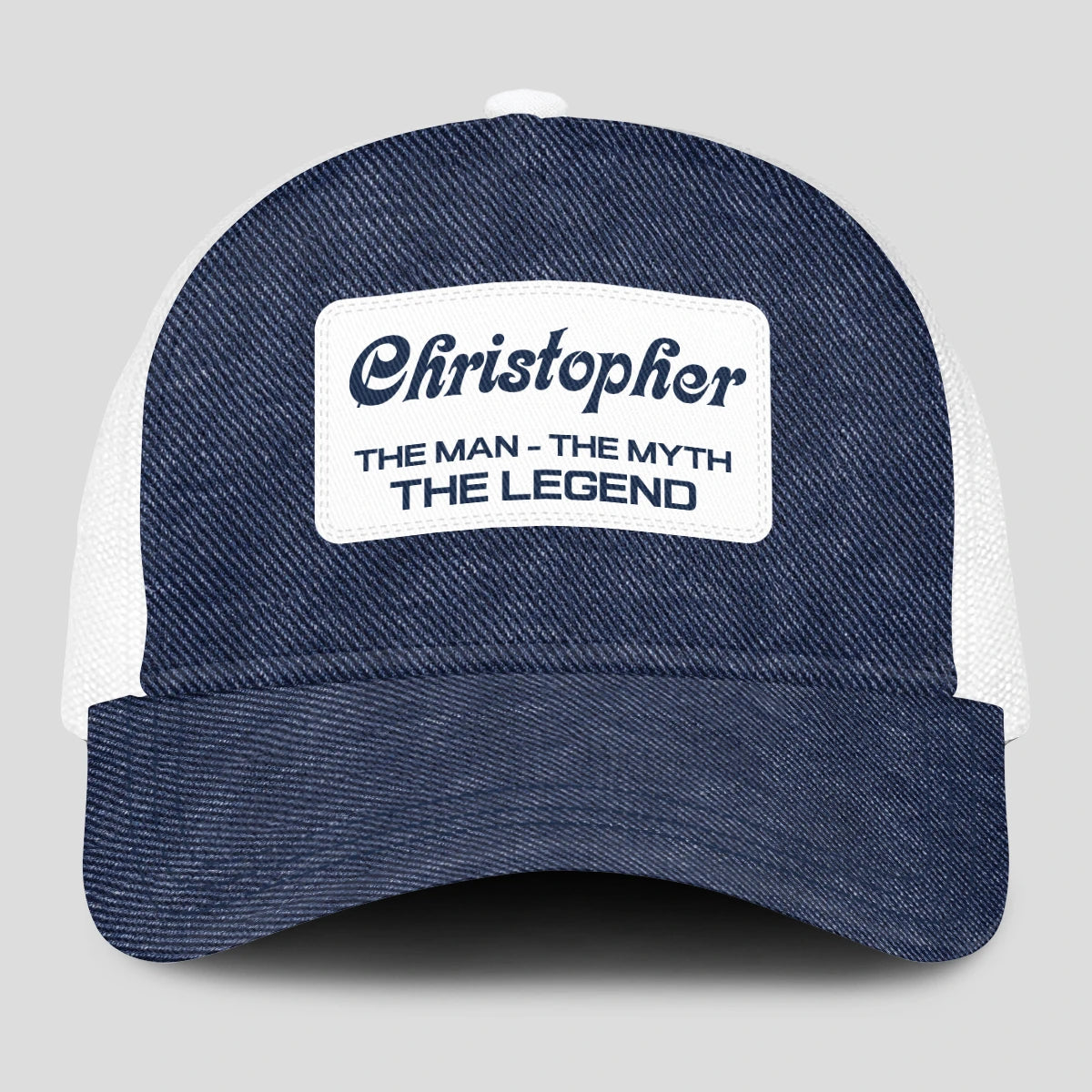 The Man The Myth The Legend Blue Denim Mesh Cap CHRISTOPHER 13K1 C194PF