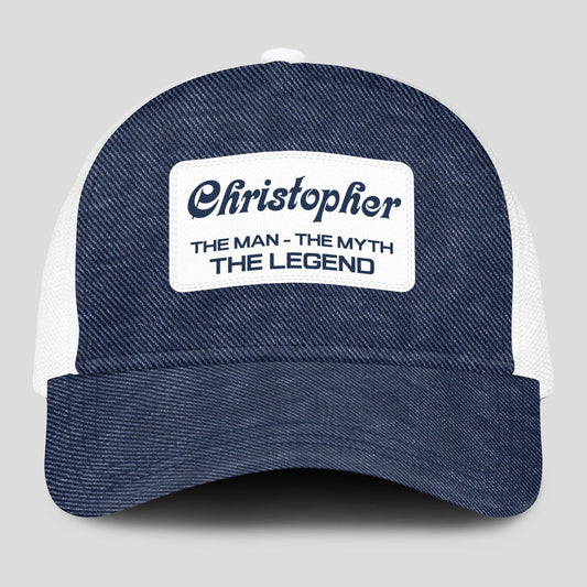 The Man The Myth The Legend Blue Denim Mesh Cap CHRISTOPHER 13K1 C194PF