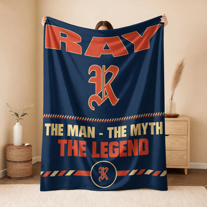 The Man The Myth The Legend Retro Fleece Blanket RAY 13K1 BK53