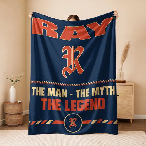 The Man The Myth The Legend Retro Fleece Blanket RAY 13K1 BK53
