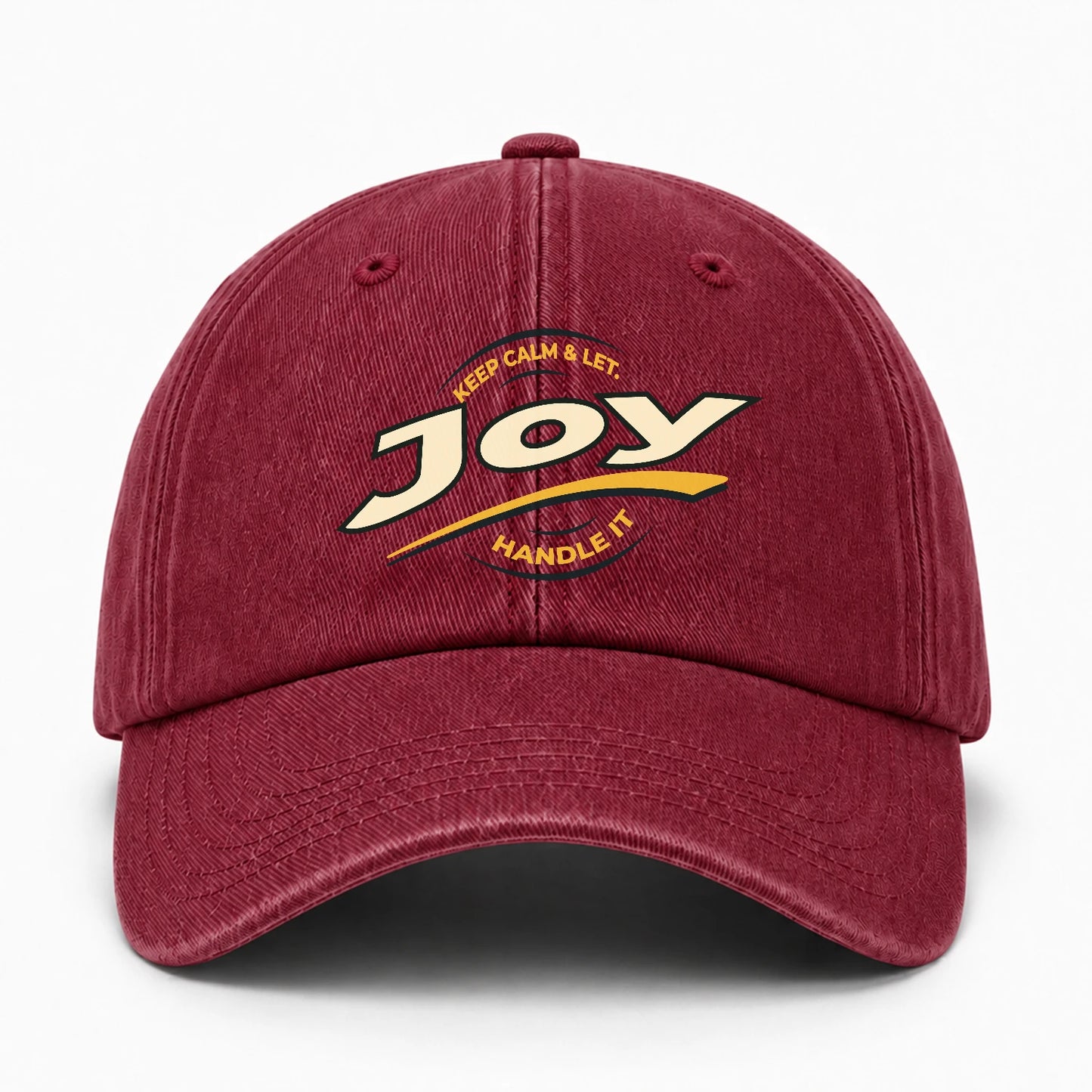 Keep Calm & Let Your Name Handle It Burgundy Washed Cap JOY 13K1 C105PF