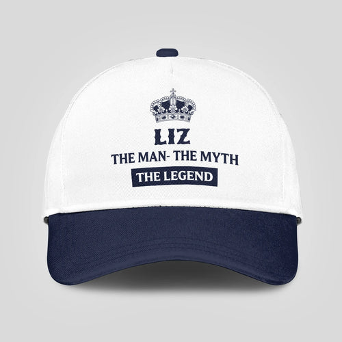 The Man The Myth The Legend King Crown Blue And White Cap LIZ 13K1 C147PF