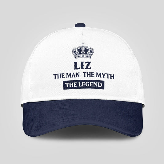 The Man The Myth The Legend King Crown Blue And White Cap LIZ 13K1 C147PF