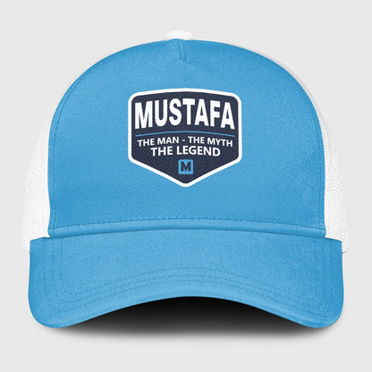 The Man The Myth The Legend Light Blue Mesh Cap MUSTAFA 13K1 C190PF