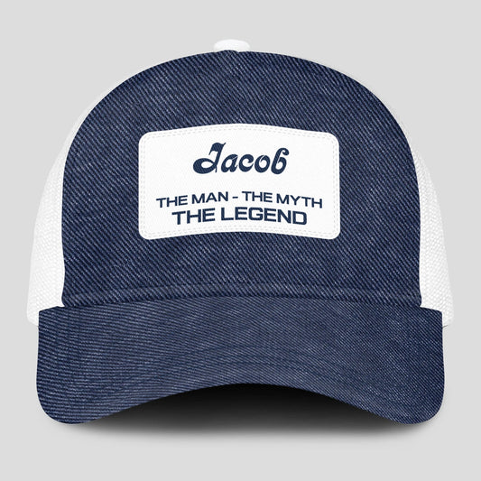 The Man The Myth The Legend Blue Denim Mesh Cap JACOB 13K1 C194PF