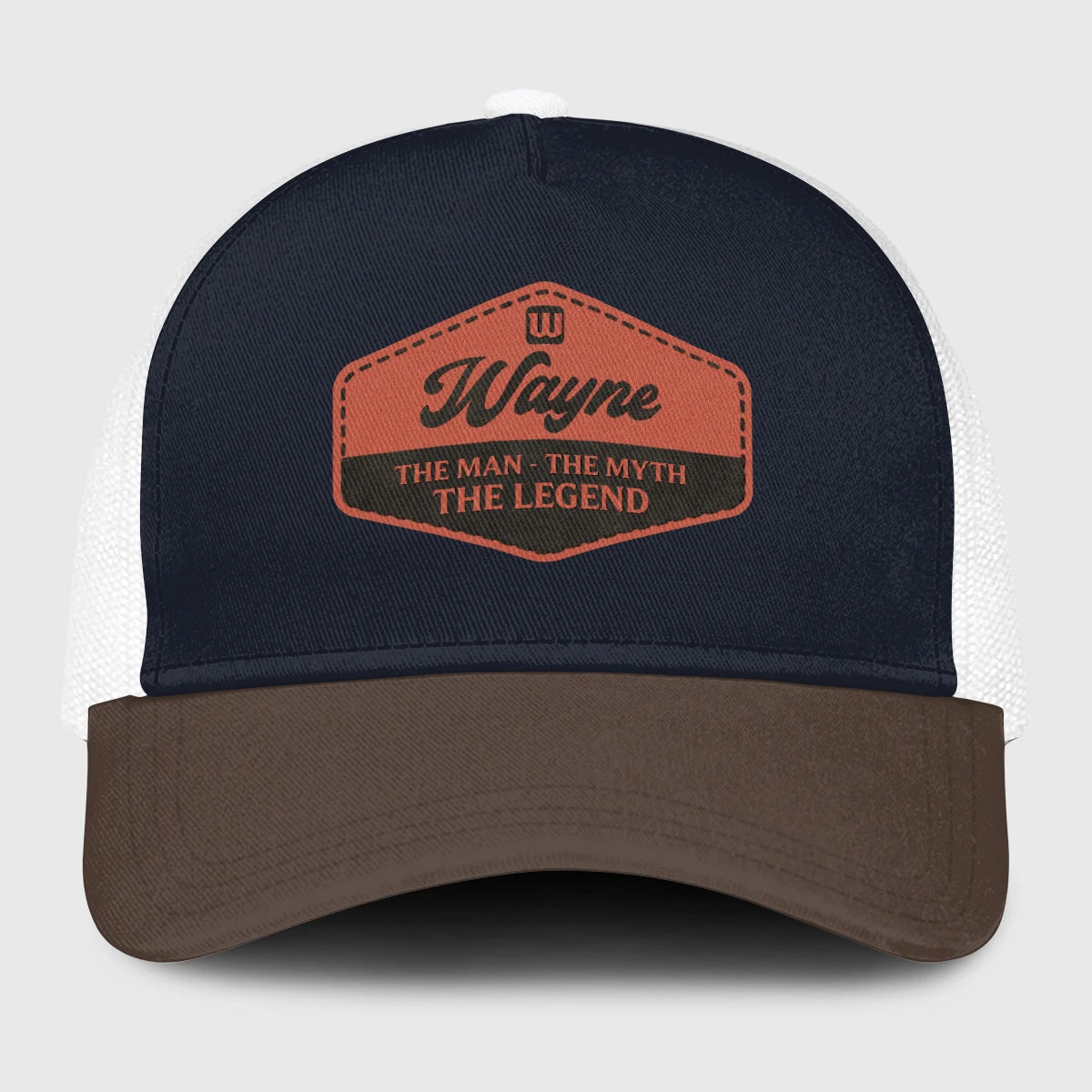 The Man The Myth The Legend Navy And Brown Mesh Cap WAYNE 13K1 C188PF