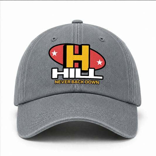 Never Back Down With Your Name And Initial Letter Washed Cap HILL 13K1 C82PF