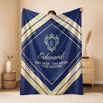 The Man The Myth The Legend Diamond Fleece Blanket EDWARD 13K1 BK06