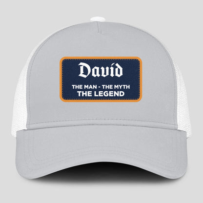 The Man The Myth The Legend Gray Mesh Cap DAVID 13K1 C204PF