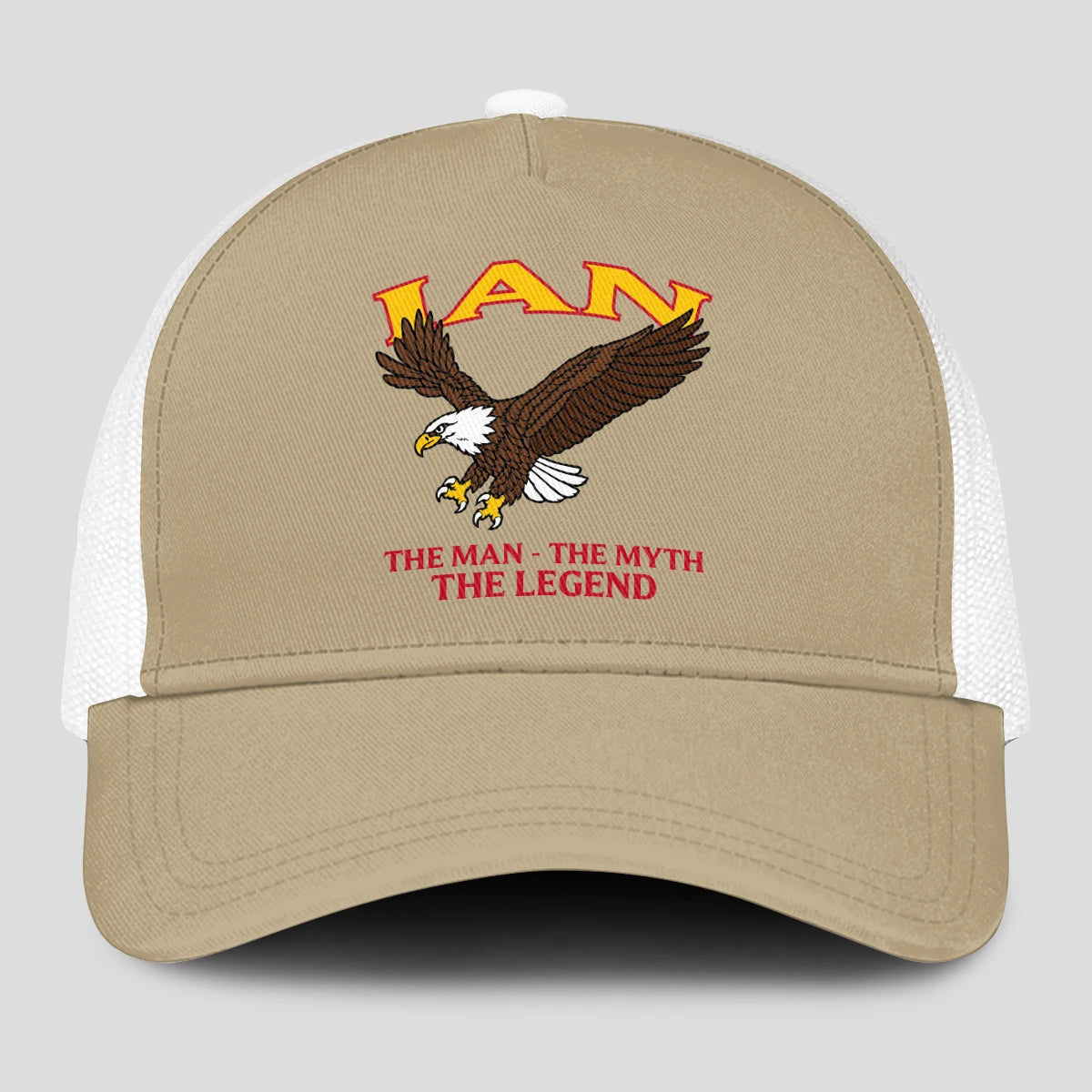 The Man The Myth The Legend Eagle Khaki Mesh Cap IAN 13K1 C210PF
