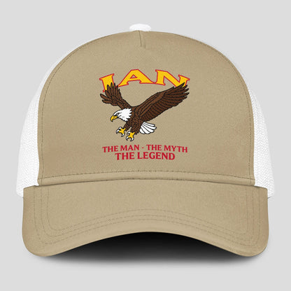 The Man The Myth The Legend Eagle Khaki Mesh Cap IAN 13K1 C210PF