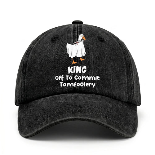 Off To Commit Tomfoolery Funny Goose Washed Cap KING 13K1 C131PF