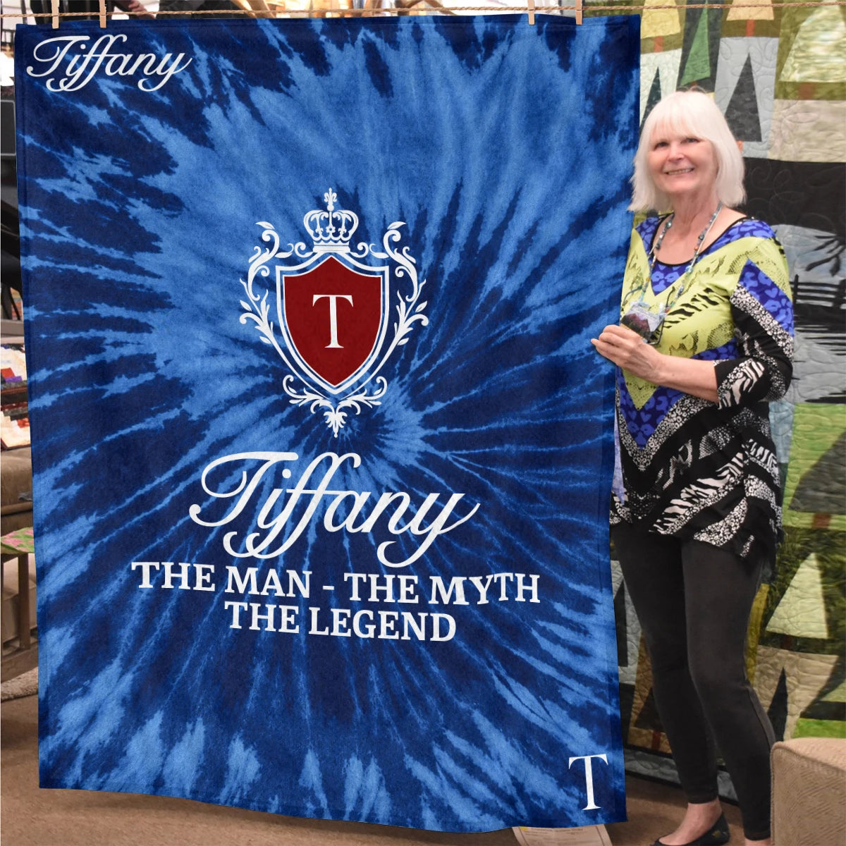 The Man The Myth The Legend Blue Waves Fleece Blanket TIFFANY 13K1 BK11
