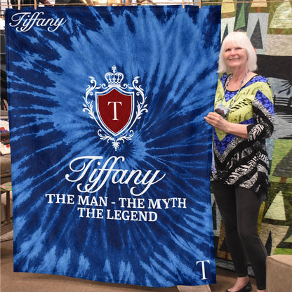 The Man The Myth The Legend Blue Waves Fleece Blanket TIFFANY 13K1 BK11