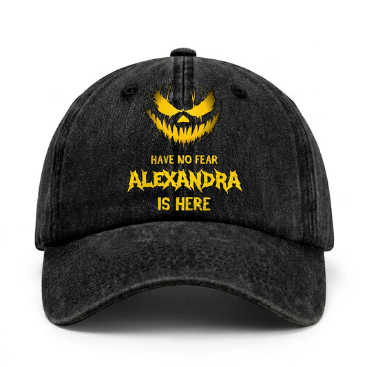 Have No Fear Your Name Is Here Jack O' Lantern Washed Cap ALEXANDRA 13K1 C135PF