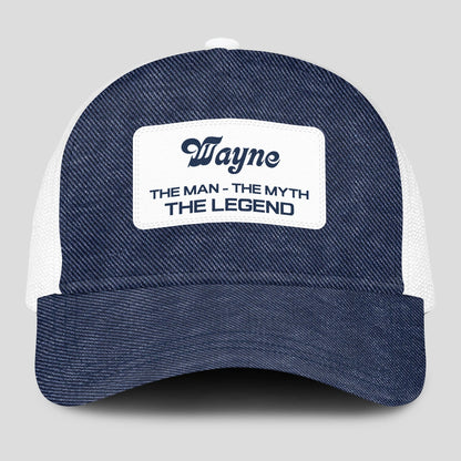 The Man The Myth The Legend Blue Denim Mesh Cap WAYNE 13K1 C194PF