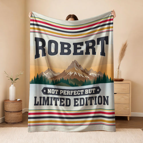 Not Perfect But Limited Edition Vintage Mountain Fleece Blanket ROBERT 13K1 BK45