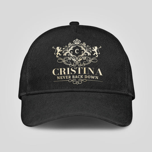 Never Back Down Royal Style Black Cap CRISTINA 13K1 C179PF