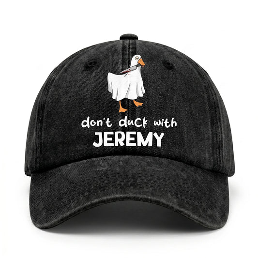 Don't Duck With Your Name Funny Washed Cap JEREMY 13K1 C129PF