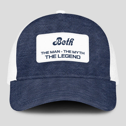 The Man The Myth The Legend Blue Denim Mesh Cap BETH 13K1 C194PF