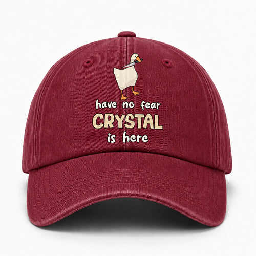 Have No Fear Your Name Is Here Funny Goose Burgundy Washed Cap CRYSTAL 13K1 C127PF
