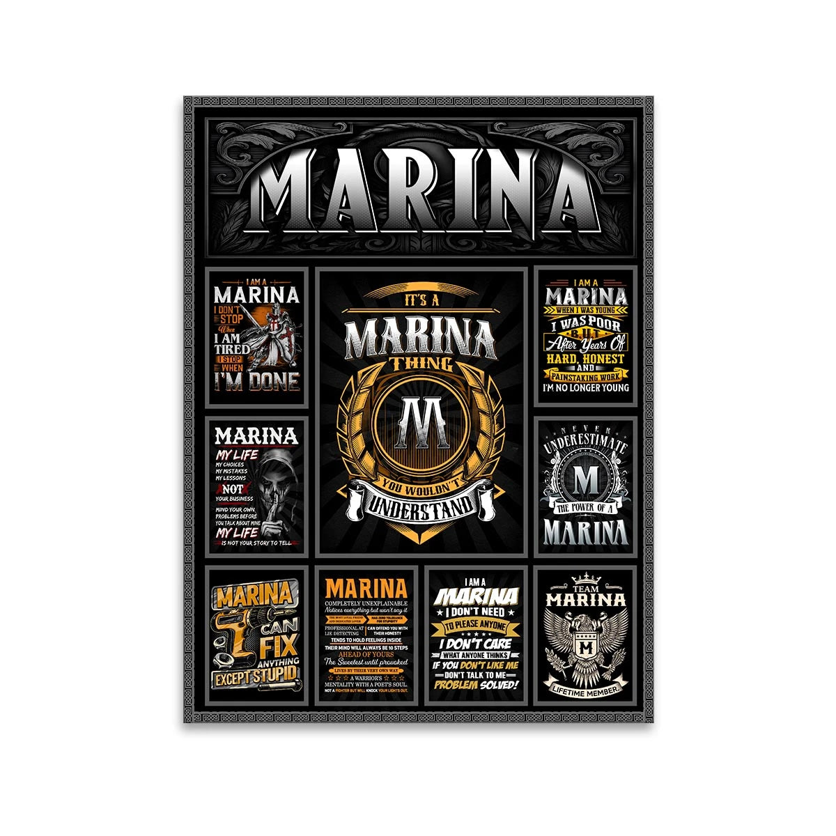 MARINA Personalized Sponge Floor Mat – Custom Printed Home Decor 13K1-AR2