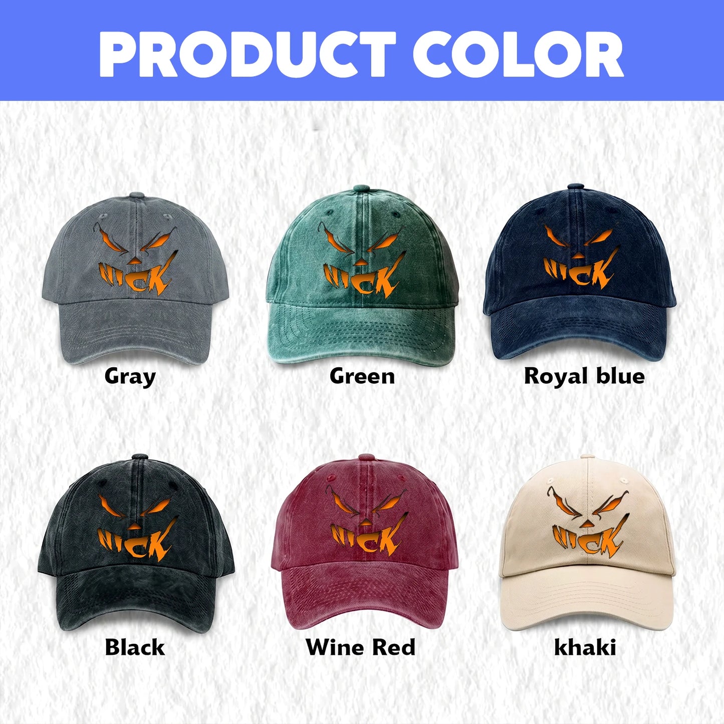 Stay Hungry Pumpkin Chasing Ghosts Funny Washed Cap NICK 13K1 C101PF