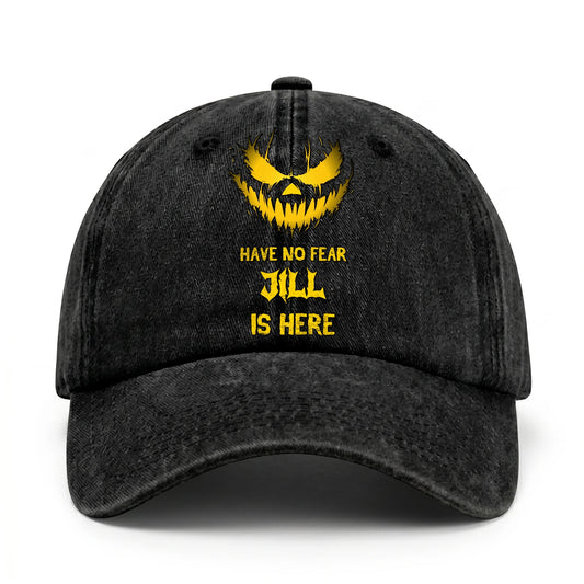 Have No Fear Your Name Is Here Jack O' Lantern Washed Cap JILL 13K1 C135PF