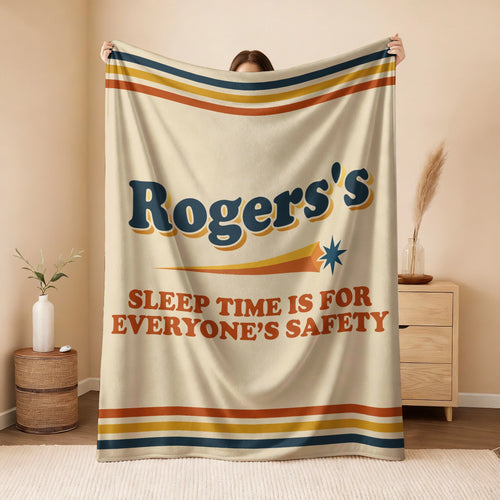 Your Name's Sleep Time Funny Retro Fleece Blanket ROGERS 13K1 BK67