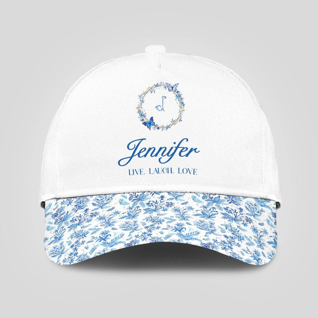 Live Laugh Love Blue Flowers Cap JENNIFER 13K1 C50PF