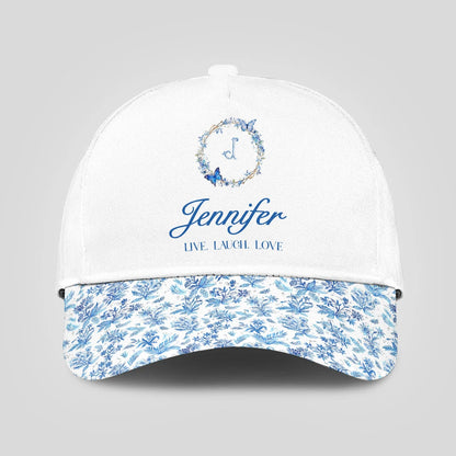 Live Laugh Love Blue Flowers Cap JENNIFER 13K1 C50PF