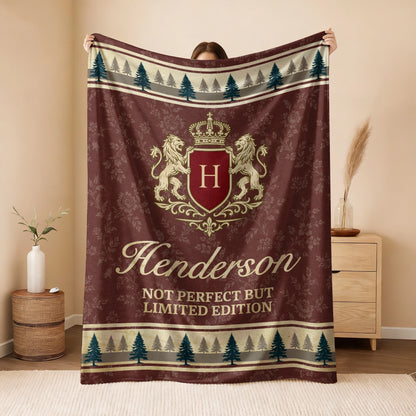 Not Perfect But Limited Edition Burgundy Pine Tree Fleece Blanket HENDERSON 13K1 BK41