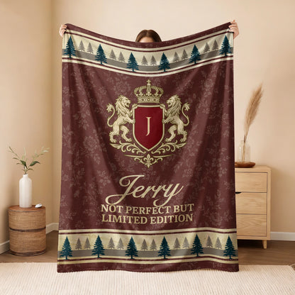 Not Perfect But Limited Edition Burgundy Pine Tree Fleece Blanket JERRY 13K1 BK41