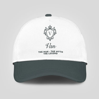 The Man The Myth The Legend Elegant Gray And White Cap VAN 13K1 C170PF