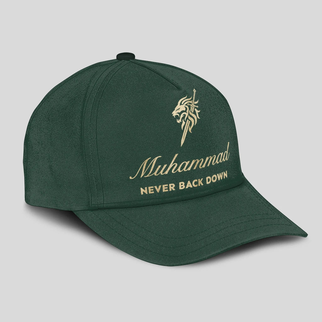 Never Back Down Lion And Sword Sage Green Cap MUHAMMAD 13K1 C178PF