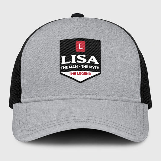 The Man The Myth The Legend Gray Mesh Cap LISA 13K1 C189PF