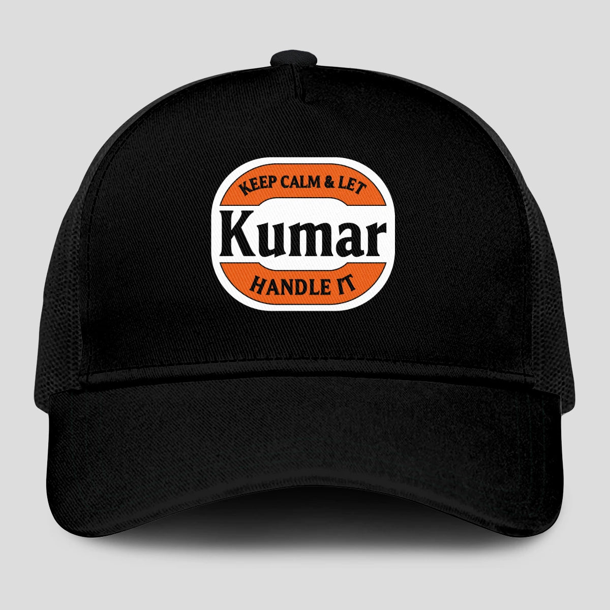 Keep Calm & Let Your Name Handle It Black Mesh Cap KUMAR 13K1 C199PF