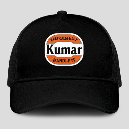 Keep Calm & Let Your Name Handle It Black Mesh Cap KUMAR 13K1 C199PF
